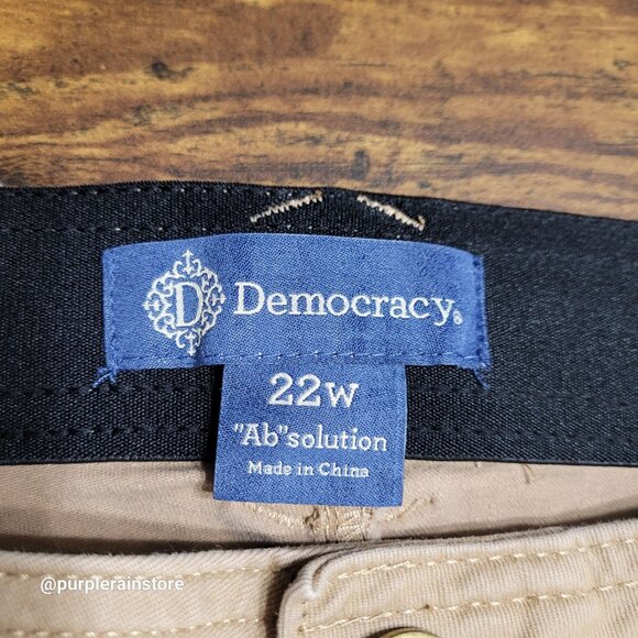 Democracy Ab Solution Cargo Jeans Size 22 W High Rise Tab Leg Beige Clay - Picture 4 of 12